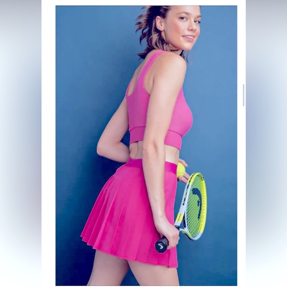 Rae Mode Pleated Tennis Skort Size XL Hot Pink Attached Shorts Pull On - Picture 2 of 12